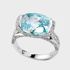 6.0 Carat Oval Cushion CZ Ring 6.0 carat simulated aquamarine oval cut ring