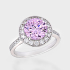 3.0 Carat Round Cut CZ Ring 3.0 carat simulated pink diamond ring