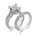 cubic zirconia wedding ring set