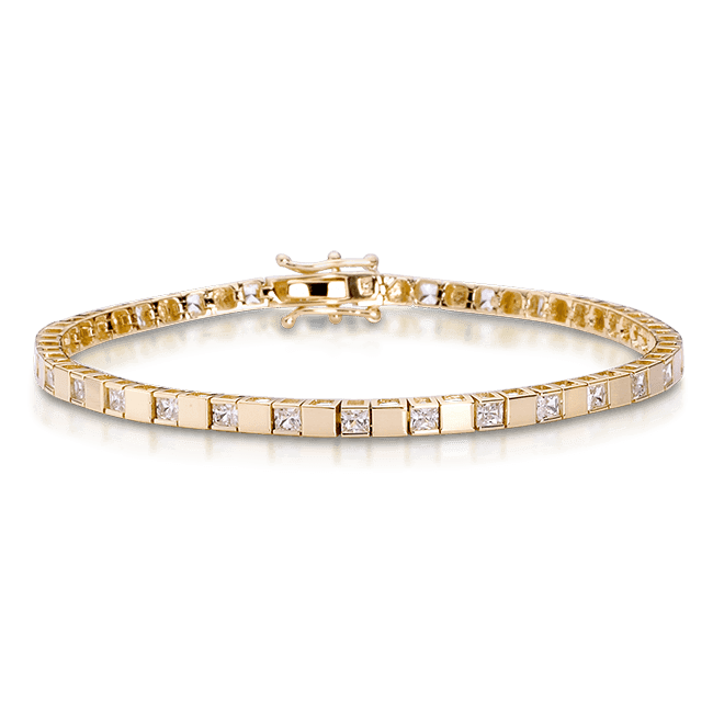 Princess Cut 2.0 Carat, 14K Bracelet