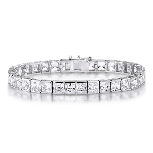 Princess Cut 18.70 Carat, 14K Bracelet