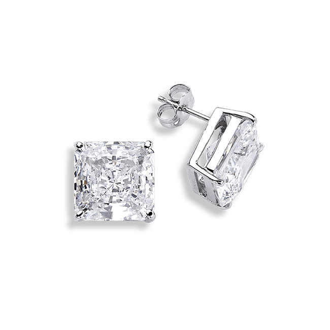 Princess Cut 8.0 Carat, 14K Stud Earrings