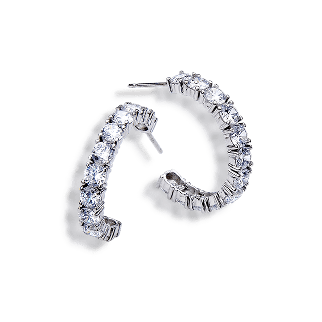 Round 3.12 Carat, 14K Hoop Earrings