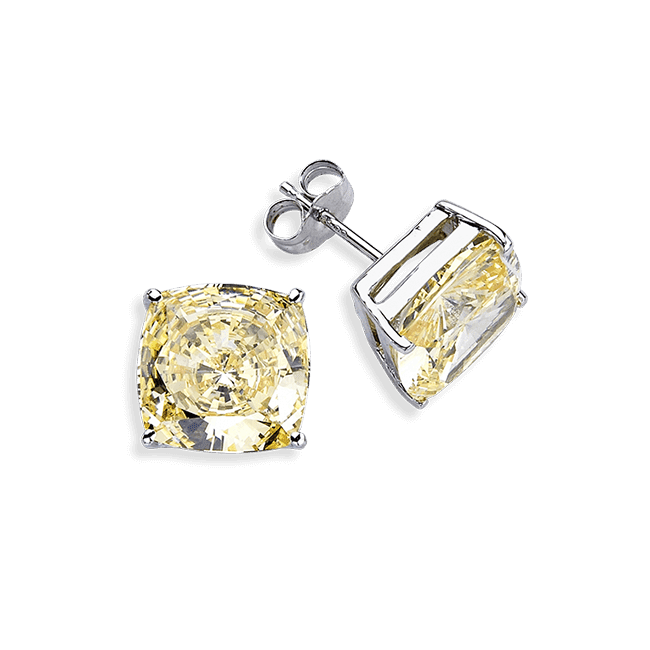 Cushion Cut 7.0 Carat, 14K Stud Earrings