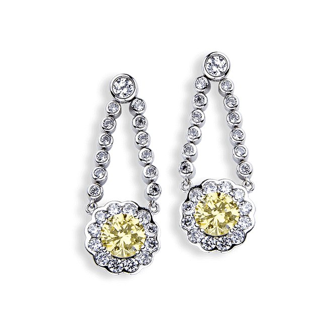 Round 3.18 Carat, 14K Drop Earrings