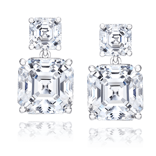 Asscher Cut Carat, 14K Drop Earrings Birkat Elyon