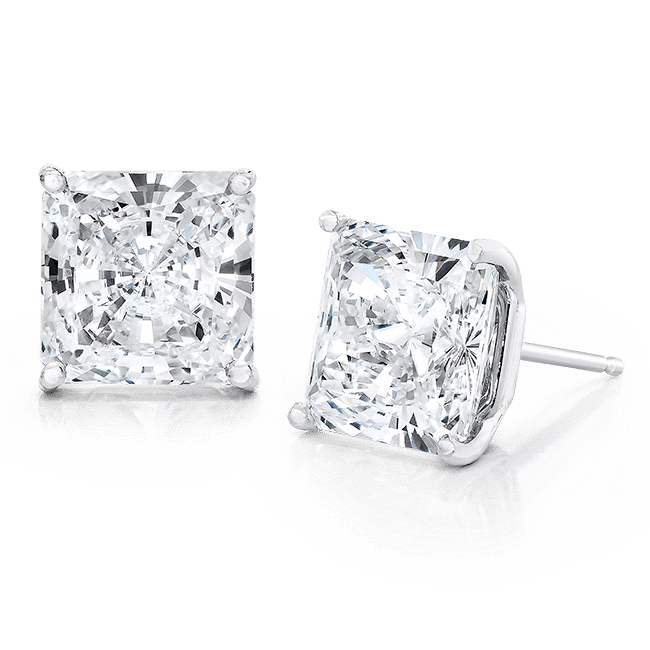 Princess Cut 6.0 CTW, 14K Stud Earrings