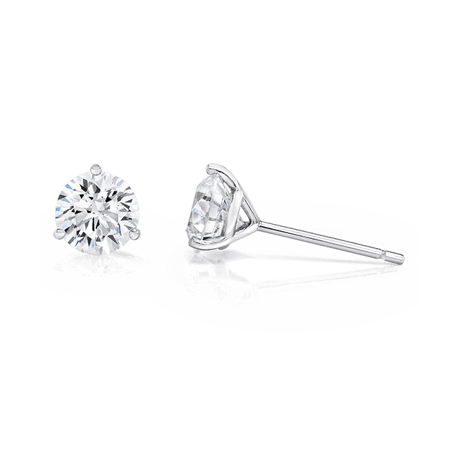 Round 1.0 CTW, 14K Stud Earrings