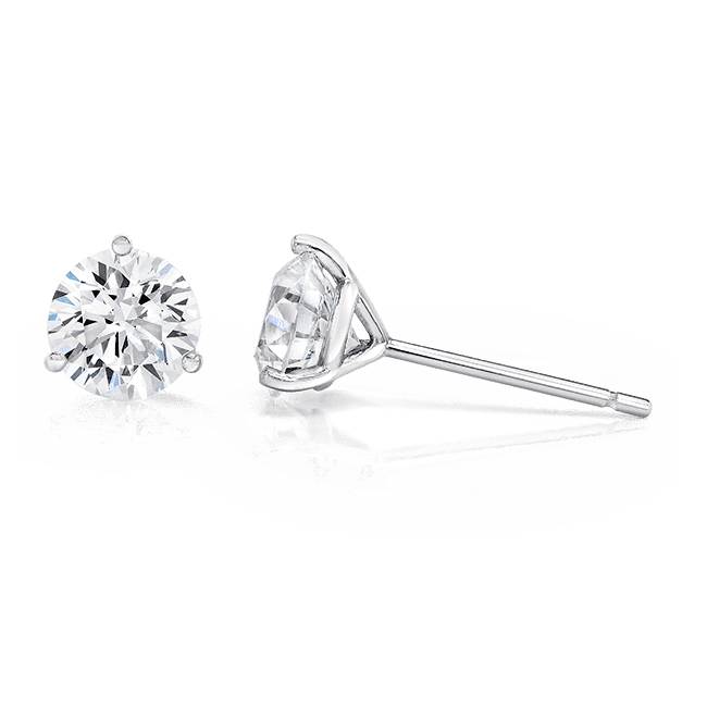 Round 1.50 CTW, 14K Stud Earrings