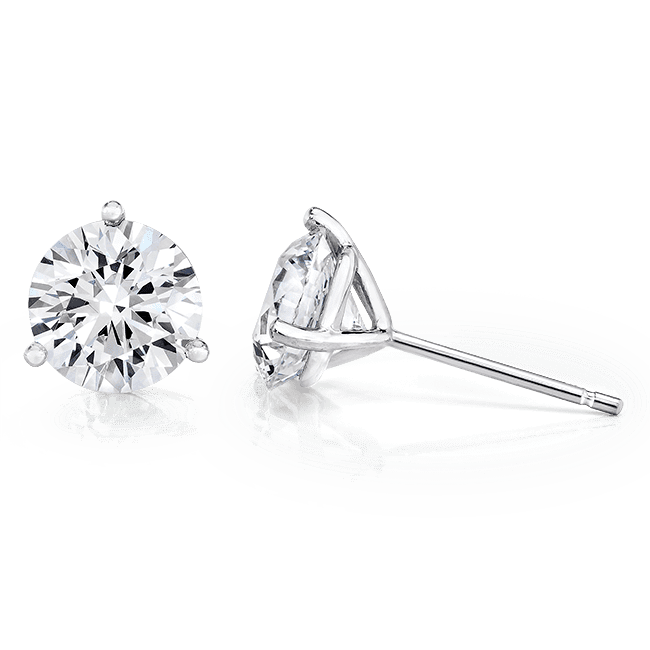 Round 4.0 CTW, 14K Stud Earrings