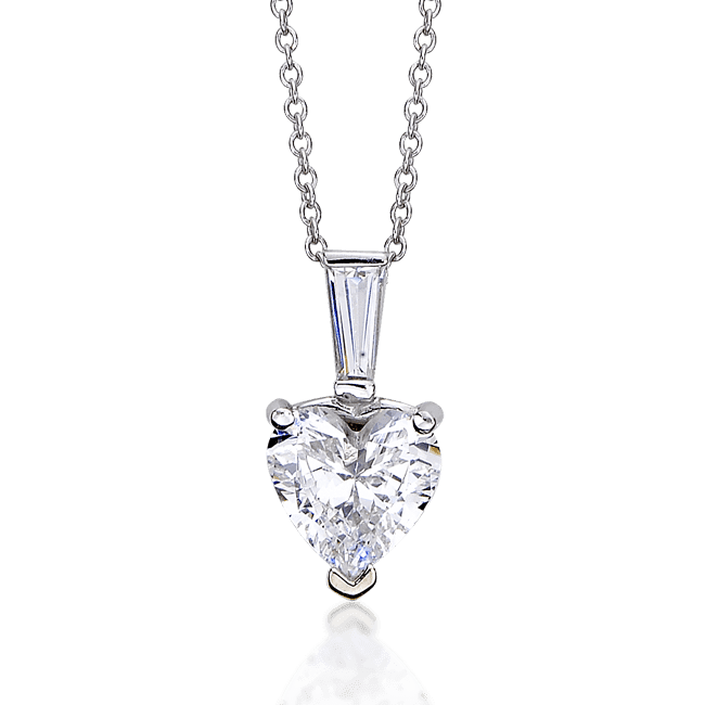 Heart Shape 2.0 Carat, 14K Classic Pendant