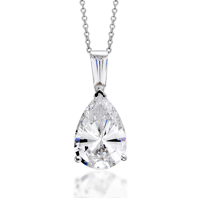 Pear Shape 3.5 Carat, 14K Classic Pendant
