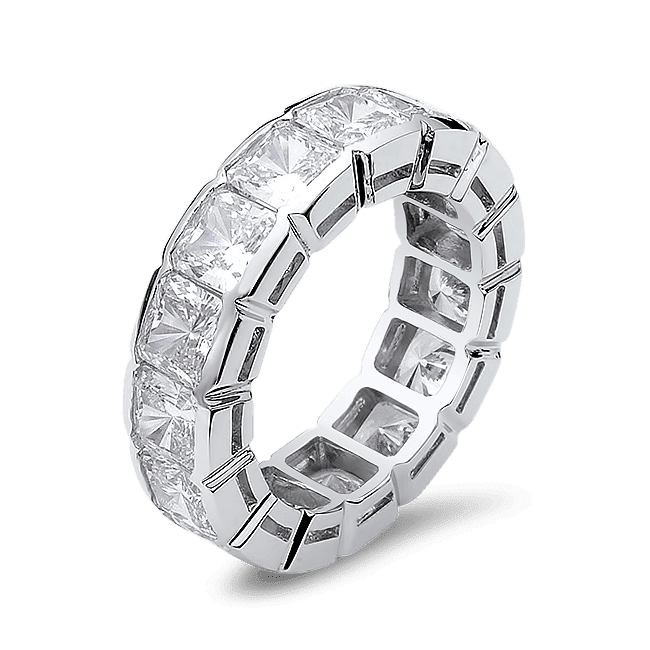 Radiant Square 7.5 Carat, 14K Wedding Band