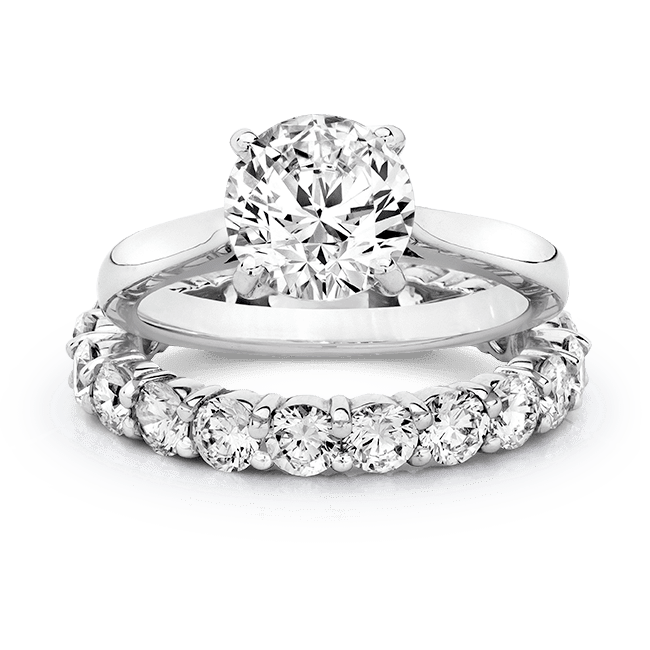 Round 1.0 Carat, 14K Wedding Ring Set