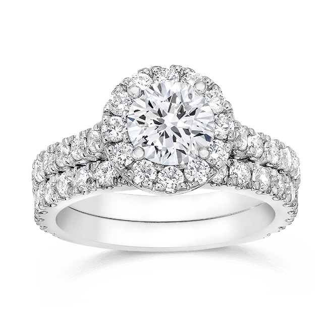 Round 1.0 Carat, 14K Wedding Ring Set