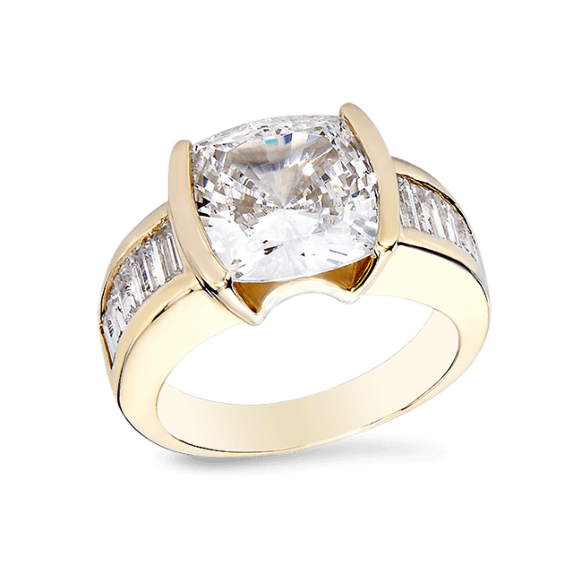 Cushion Cut 4.5 Ct. 14K Ring