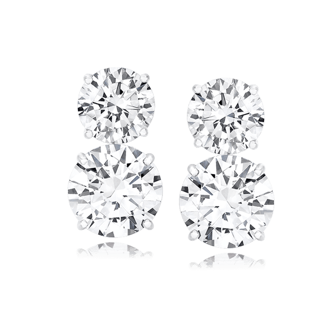 Round 6.0 Carat, 14K Drop Earrings