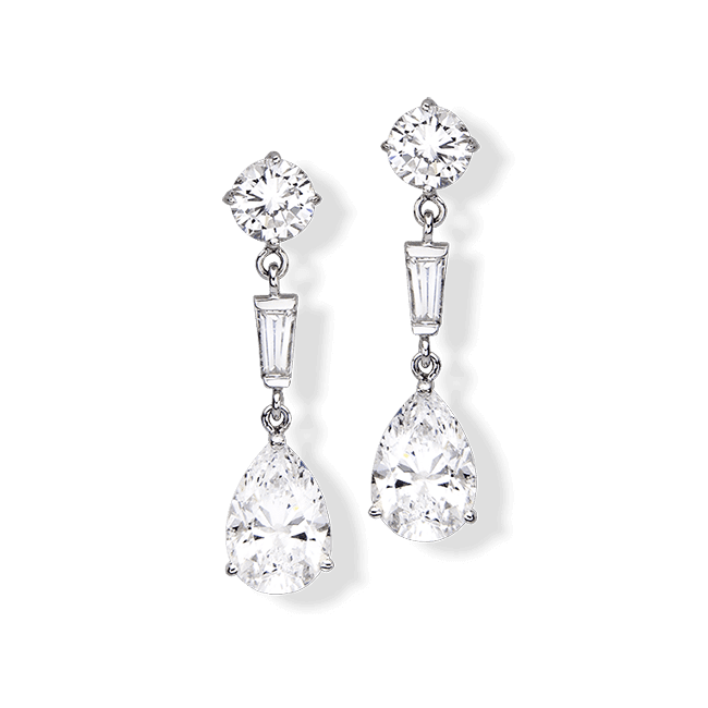 Pear Shape 6.0 Carat, 14K Drop Earrings