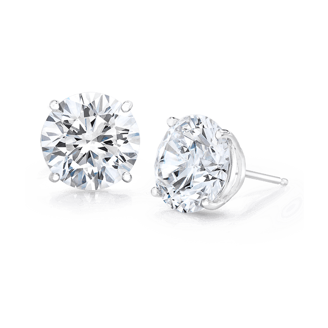 Round 8.0 CTW, 14K Stud Earrings