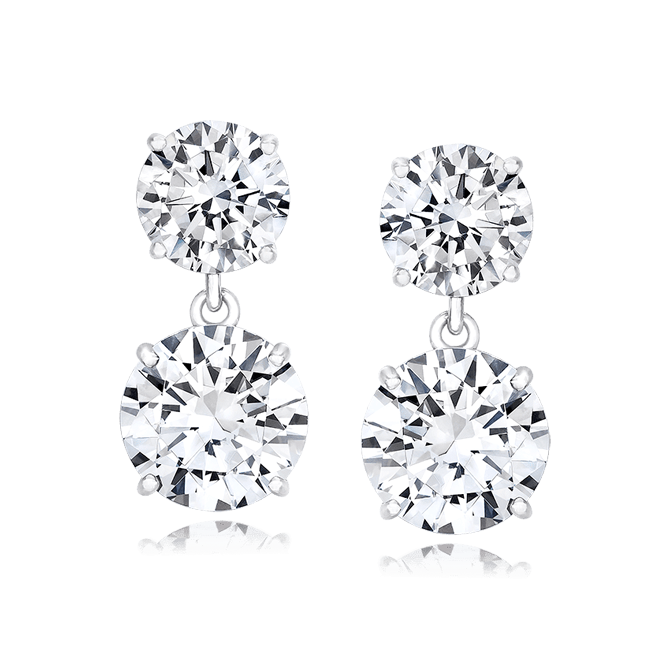 Round 6.0 Carat, 14K Drop Earrings