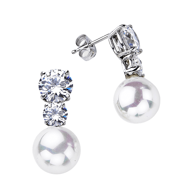 Round 4.0 Carat, 14K Drop Earrings