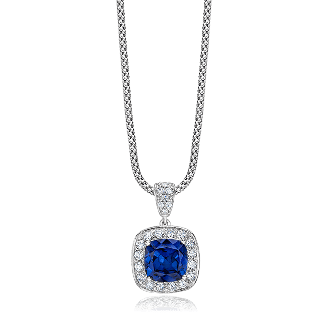 Cushion Cut 3.50 Carat, 14K Fancy Pendant