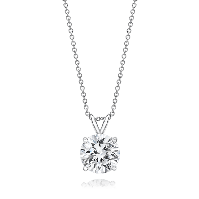 Round 4.0 Carat, 14K Classic Pendant