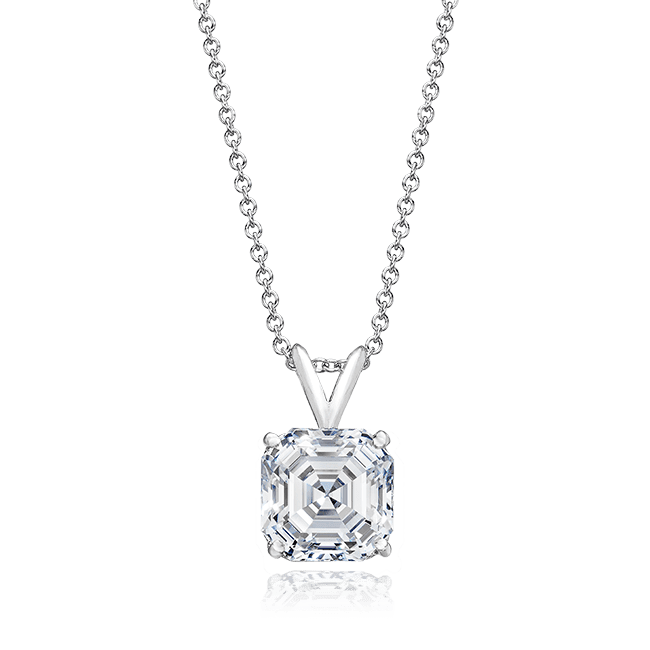 Asscher Cut 3.5 Carat, 14K Classic Pendant