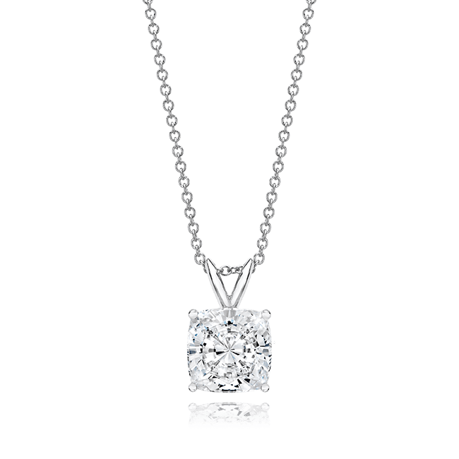 Cushion Cut 2.5 Carat, 14K Classic Pendant