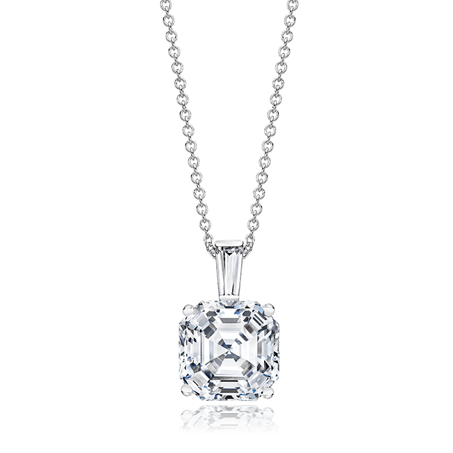 Asscher Cut 4.0 Carat, 14K Classic Pendant