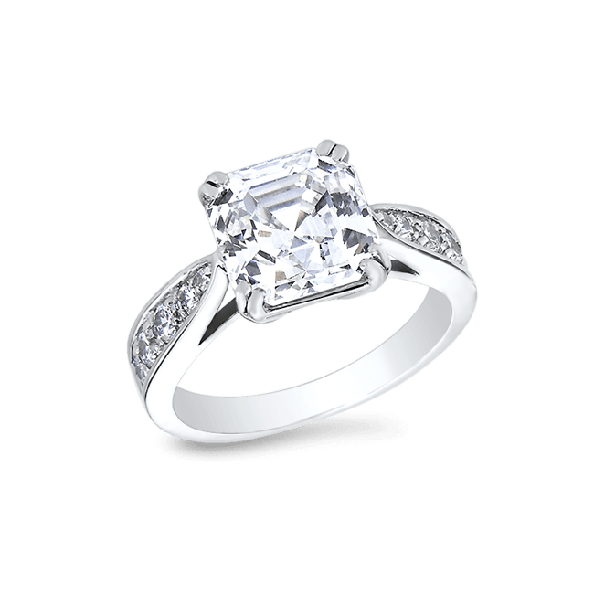 Asscher Cut 3.5 Ct. 14K Ring