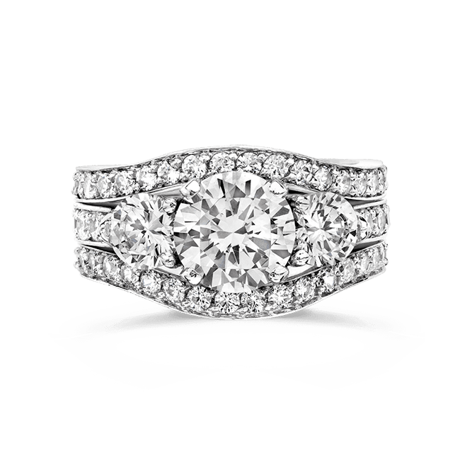 Round 2.0 Carat, 14K Wedding Ring Set