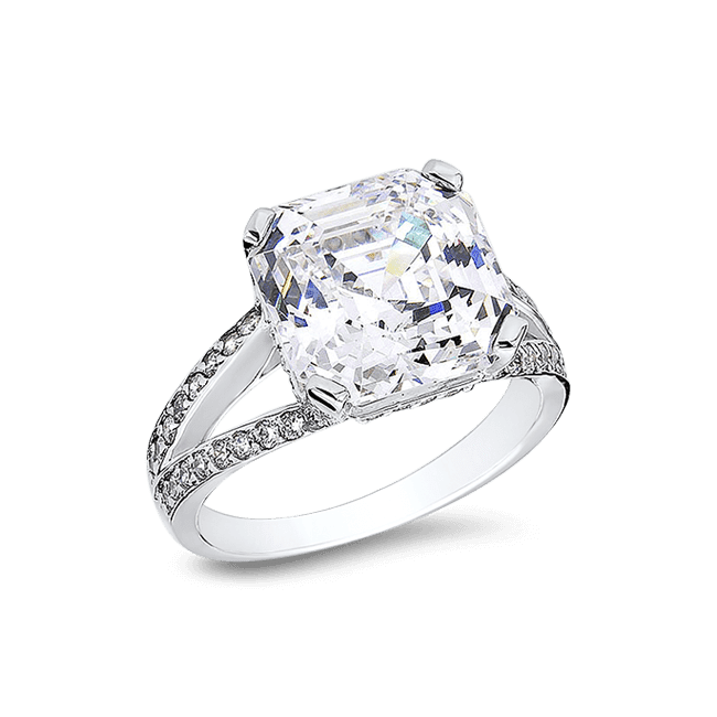 Asscher Cut 8.0 Ct. 14K Ring