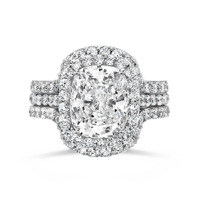 Oval Cushion 4.0 Carat, 14K Wedding Ring Set