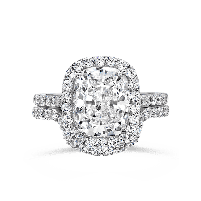 Oval Cushion 2.50 Carat, 14K Wedding Ring Set