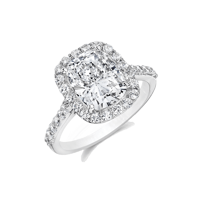 Oavl Cushion 2.5 Ct. 14K Ring