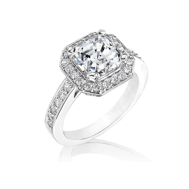 Asscher Cut 2.5 Ct. 14K Ring