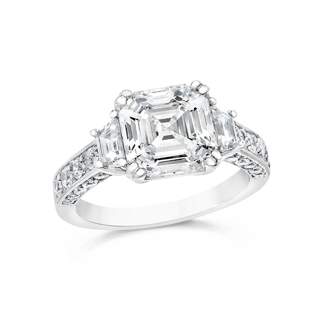 Asscher Cut 3.50 Ct. 14K Ring