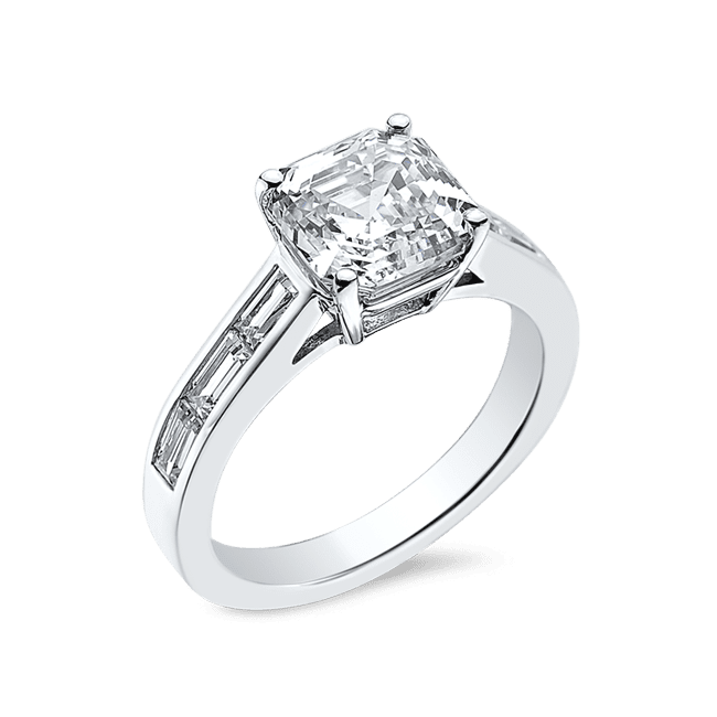 Asscher Cut 2.50 Ct. 14K Ring