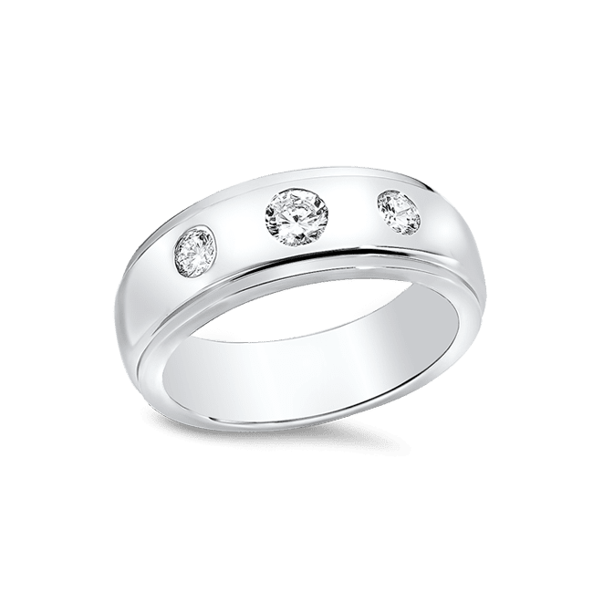 Round 0.60 CTW, 14K Men's Wedding Band