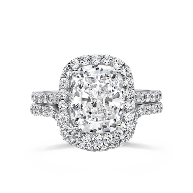 Oval Cushion 4.0 Carat, 14K Wedding Ring Set