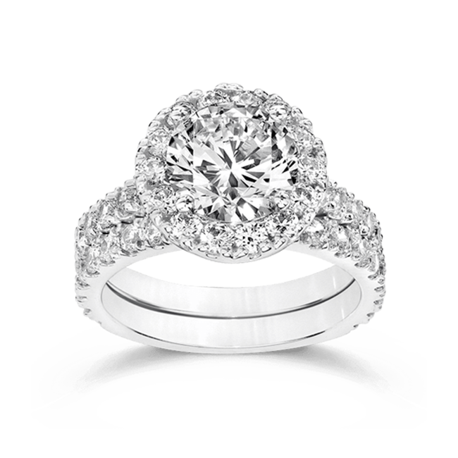 Round 2.5 Carat, 14K Wedding Ring Set