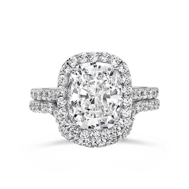 Oval Cushion 2.0 Carat, 14K Wedding Ring Set