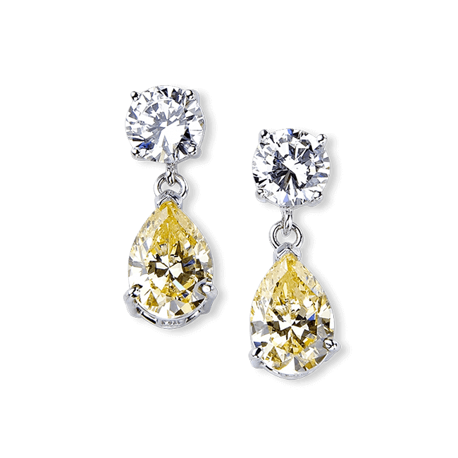 Round and Pear 6.0 Carat, 14K Drop Earrings