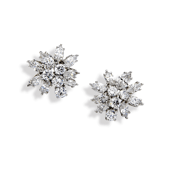 Round and Marquise 12.20 Carat, 14K Dressy Earrings
