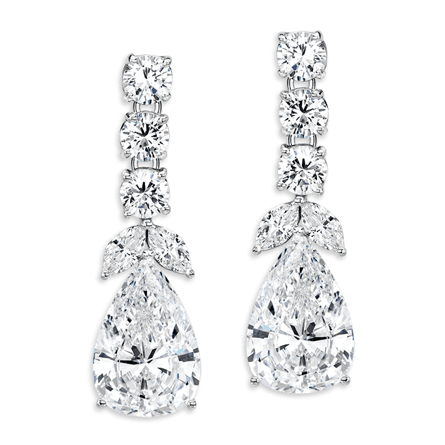 Pear Shape 10.0 Carat, 14K Dressy Earrings