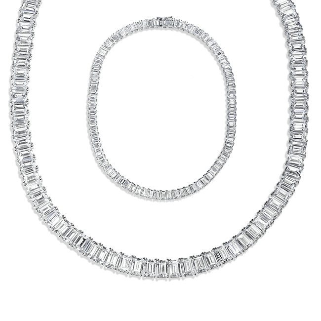 Emerald Cut 68.0 Carat, 14K Necklace