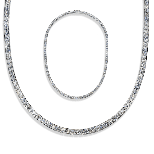 Princess Cut 16.60 Carat, 14K Necklace
