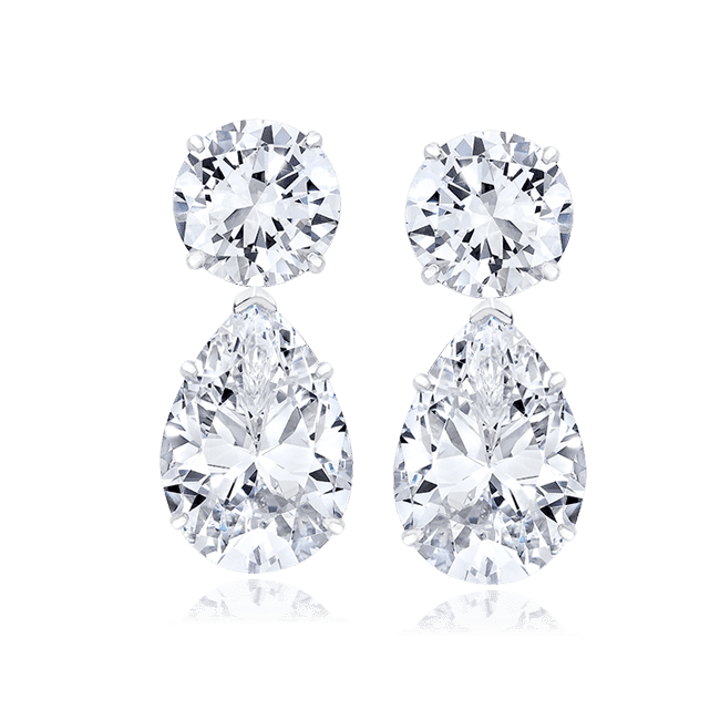 Round and Pear 24.0 Carat, 14K Dressy Earrings
