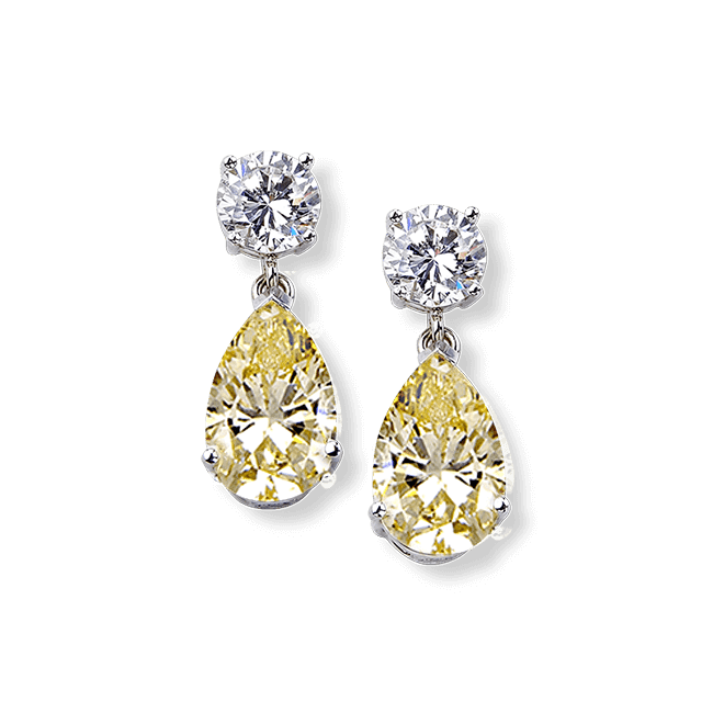 Round and Pear 9.0 Carat, 14K Drop Earrings